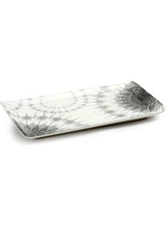 EDESSA Cosmic Porcelain Ceramic Rectangular Serving Plate - 12.5Cm X 27Cm - Elegant And Versatile Platter For Beautiful Presentations  - Image 1
