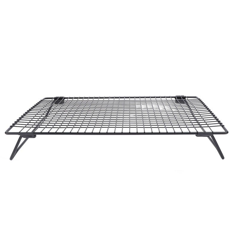 Folding Cooling Rack: Carbon Steel Foldable Quick Cooling - Stylish Black Multifunctional Cooling Rack for Home Kitchen Baking & Storage - Image 1