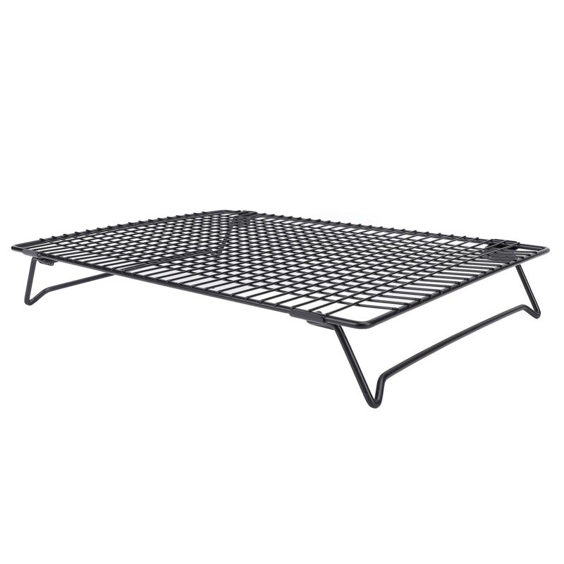 Folding Cooling Rack: Carbon Steel Foldable Quick Cooling - Stylish Black Multifunctional Cooling Rack for Home Kitchen Baking & Storage - Image 5