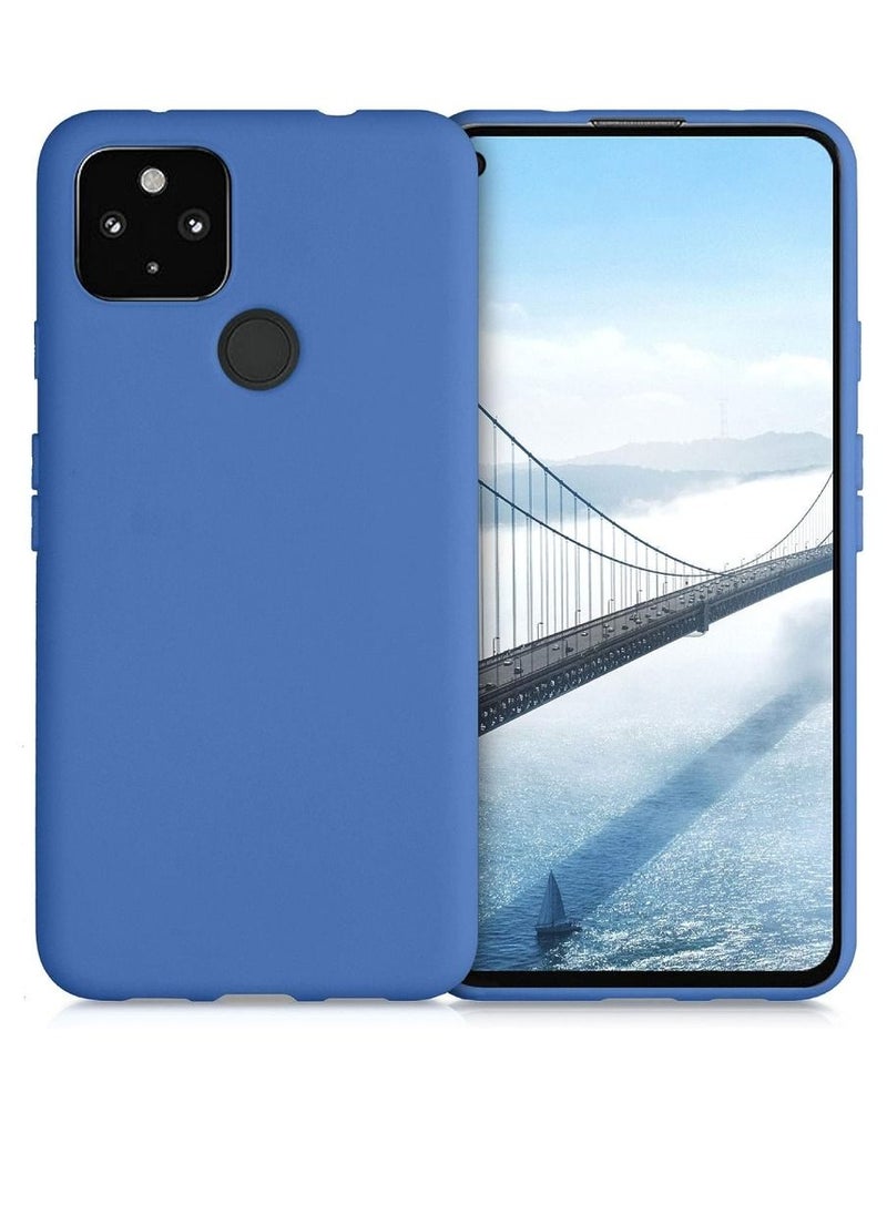 ZOOMEE - Protective Shockproof Soft Liquid Silicone Gel Rubber Bumper Case Cover For Google Pixel 4a 5G Blue - Image 1