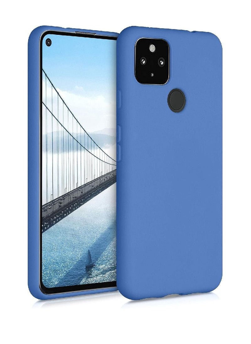 ZOOMEE - Protective Shockproof Soft Liquid Silicone Gel Rubber Bumper Case Cover For Google Pixel 4a 5G Blue - Image 1