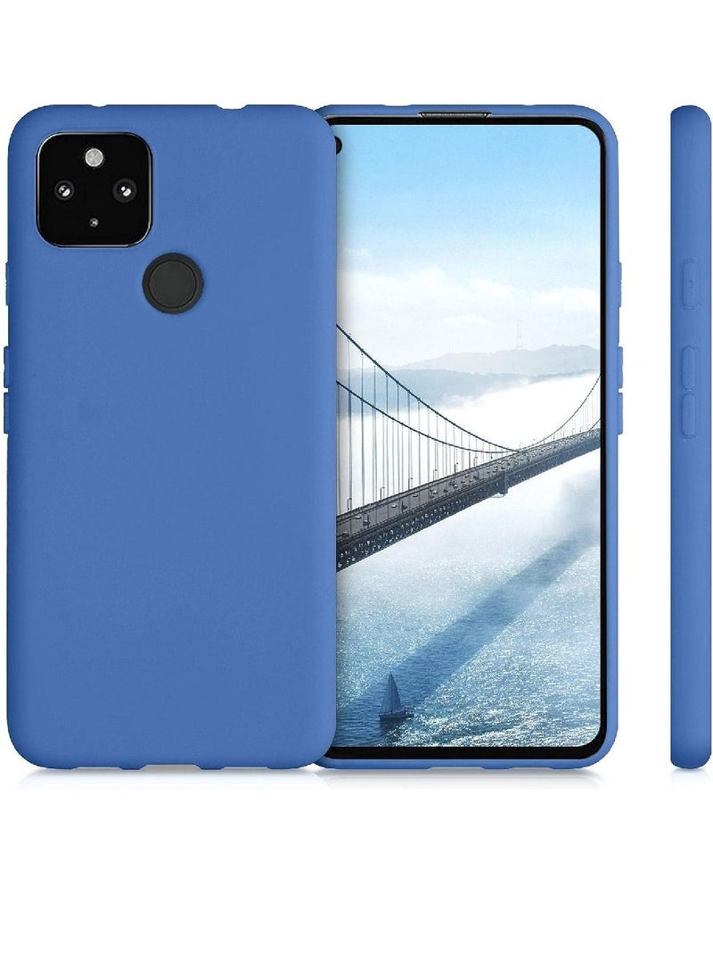 ZOOMEE - Protective Shockproof Soft Liquid Silicone Gel Rubber Bumper Case Cover For Google Pixel 4a 5G Blue - Image 1