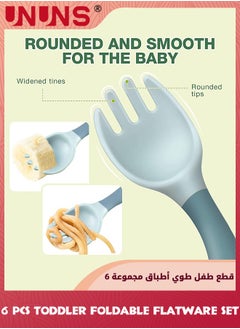 UNUNS Toddler Utensils Set,3 Set Bendable Self Feeding Training Flatware,Baby Spoons And Forks Set,Baby Training Utensils,Silicone Handles Cutlery Set Toddler For Kids Babies Children,Green+Pink+Yellow  - Image 2