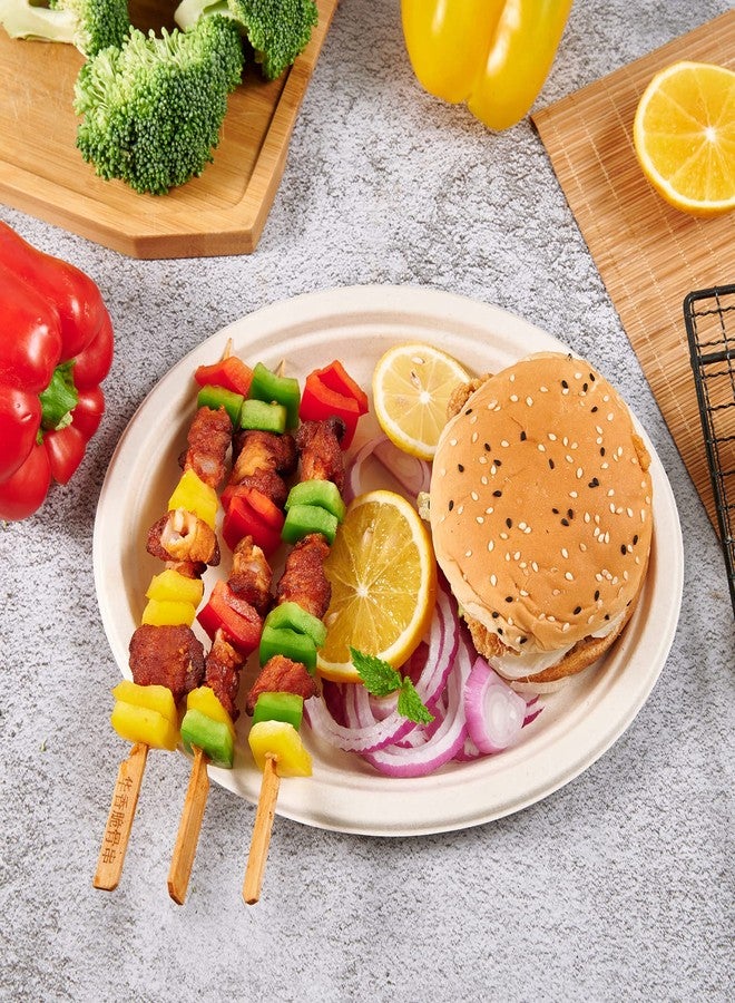 Vplus 100% Compostable Oval Paper Plates 12 inch 120 Pack Super Strong Disposable Dinner Plates Natural Biodegradable Eco-Friendly Sugarcane Plates for BBQ, Party, Gathering, and Picnic - Image 2
