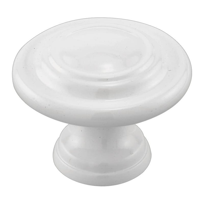 PrimeLine N 7439 BiFold Door Knob Wide Base Large Diameter Door Knob For Easy Gripping Replace Old or Unsightly Knobs 11116 in Outside Diameter Diecast Classic White Finish Single Pack