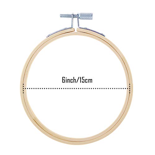 Caydo 12 Pieces 6 Inch Embroidery Hoops Set Bulk Circle Cross Stitch Hoop Round Ring - Image 3