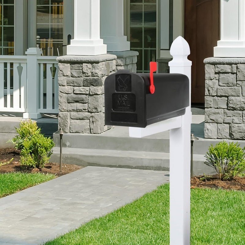 ARCHITECTURAL MAILBOXES Parsons Medium Capacity, Plastic Post Mount Mailbox, Black - Image 2