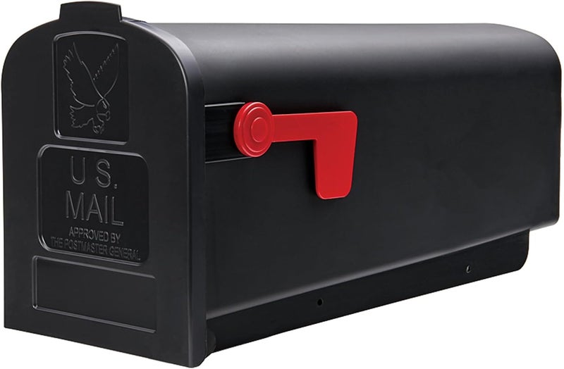ARCHITECTURAL MAILBOXES Parsons Medium Capacity, Plastic Post Mount Mailbox, Black - Image 1