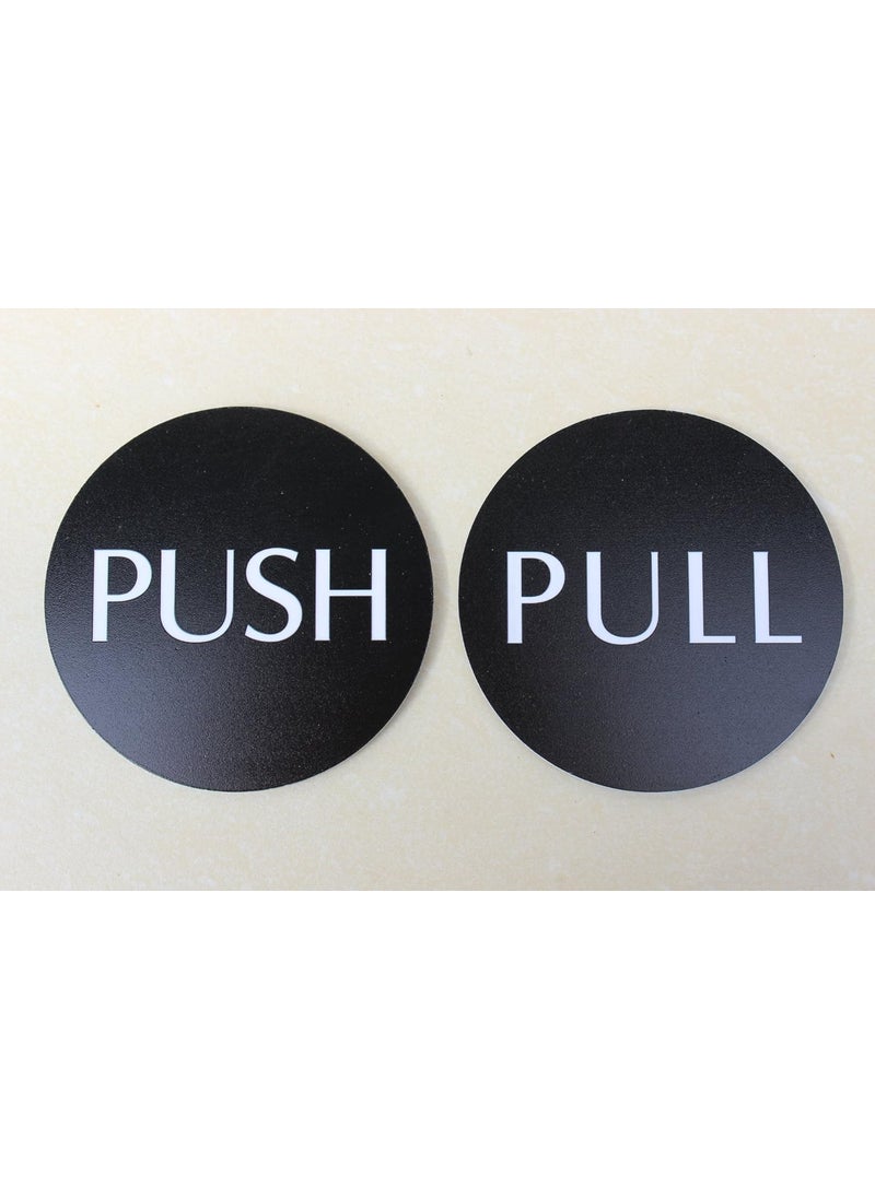 meijiafei Meijiafei 4 Round Horizontal Push Pull Door Sign PushPull Set Black  - Image 1