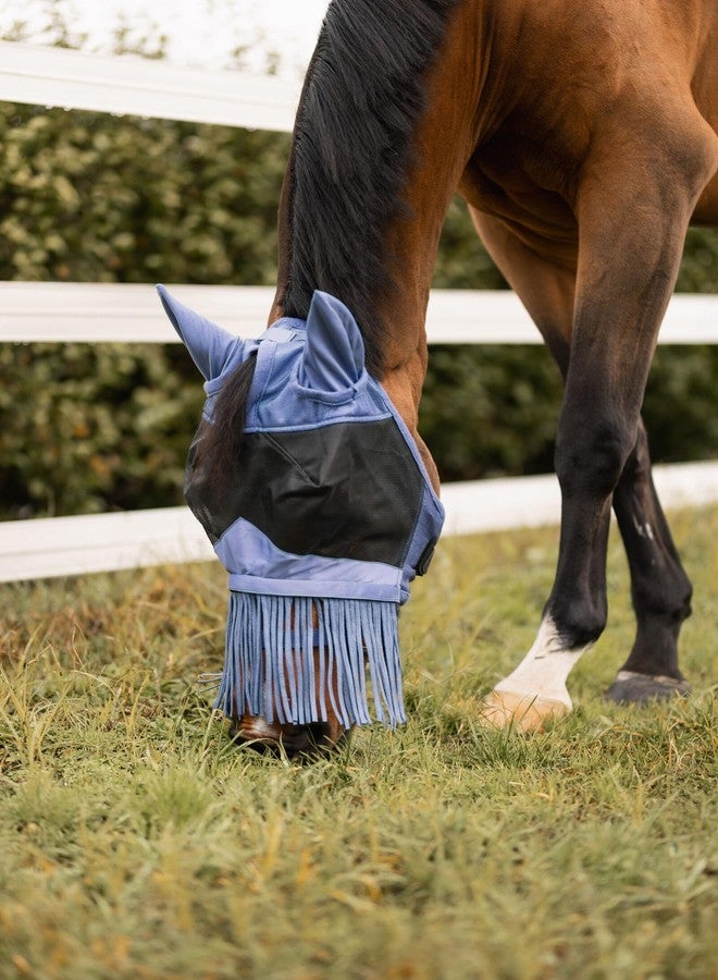 HORZE Fly Mask with Detachable Nose Fringe - Velvet Morning - XL - Image 5