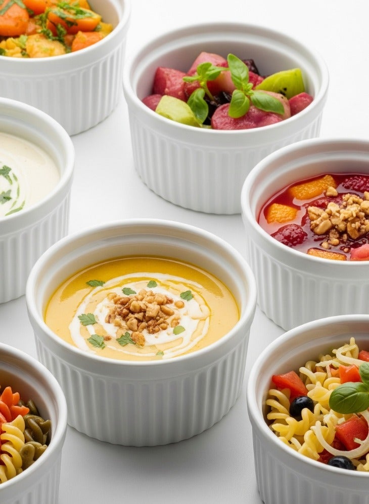 Supplier 12-Piece White Ceramic Ramekin Set (2 Sets of 6) - 8Oz Oven Safe Souffle Dishes, Cream Cups, Baking Bowls for Desserts, Appetizers, Dips & Prep | For Baking & Cooking Classic Fluted Design - Image 3