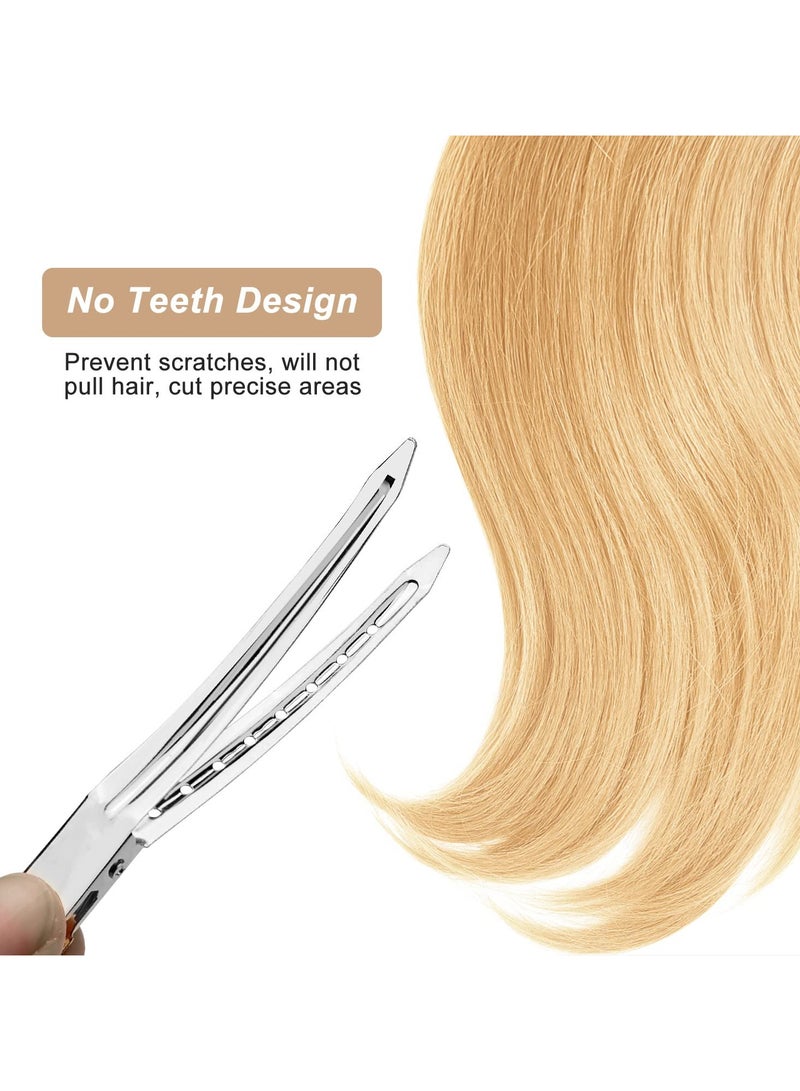 RTYY مشابك شعر لتصفيف الشعر وتقسيمه، 24 قطعة، مشابك معدنية على شكل منقار البط للنساء، مشبك شعر على شكل تمساح للشعر الطويل المجعد الكثيف، مشابك أسطوانية، مشابك تجعيد الشعر، مشابك صالون (فضية) - Image 3