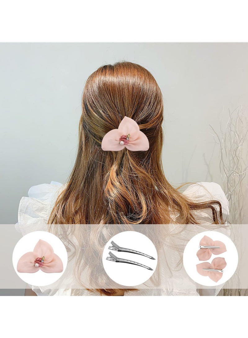 RTYY مشابك شعر لتصفيف الشعر وتقسيمه، 24 قطعة، مشابك معدنية على شكل منقار البط للنساء، مشبك شعر على شكل تمساح للشعر الطويل المجعد الكثيف، مشابك أسطوانية، مشابك تجعيد الشعر، مشابك صالون (فضية) - Image 4