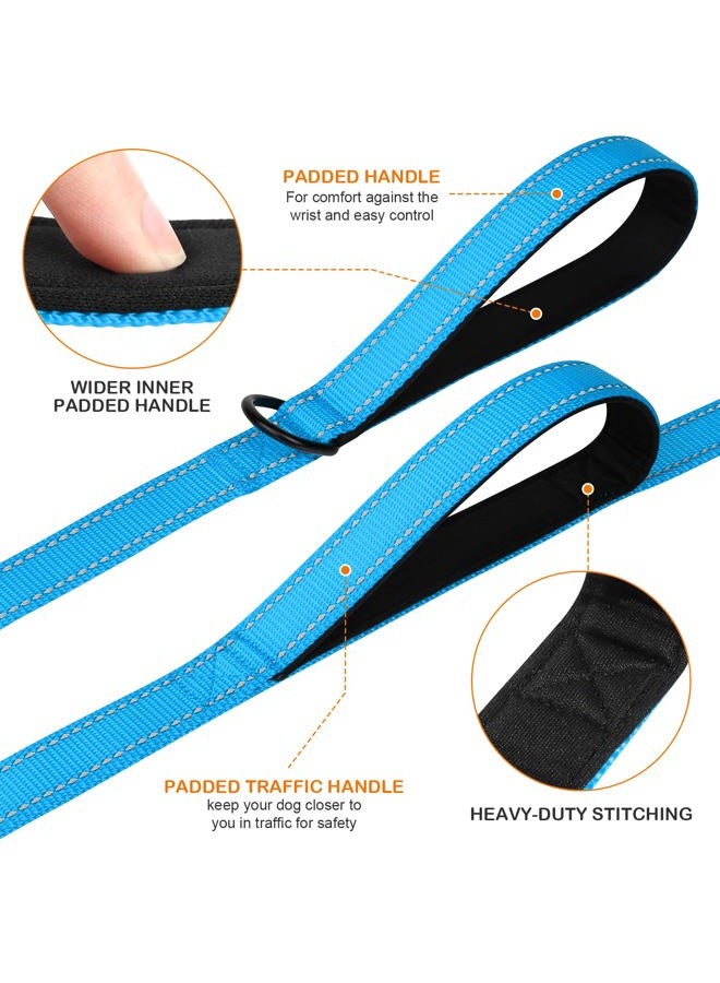 Joytale Dog Leash Heavy Duty for Large Dogs That Pull, Double Handle for Traffic Control, Double-Sided Reflective Leashes for Large Medium Dogs Night Safety, 5FT, Aqua Blue  - Image 2