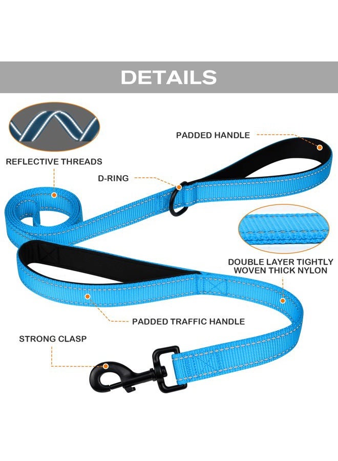 Joytale Dog Leash Heavy Duty for Large Dogs That Pull, Double Handle for Traffic Control, Double-Sided Reflective Leashes for Large Medium Dogs Night Safety, 5FT, Aqua Blue  - Image 3