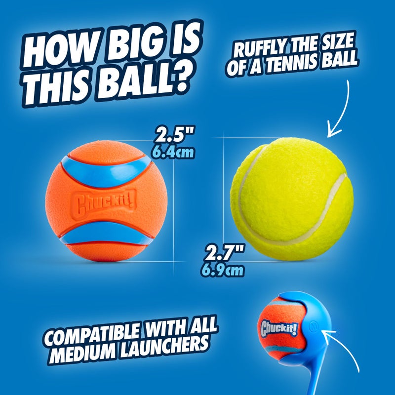 Chuckit! Ultra Ball Dog Toy - Medium Bouncy Fetch Balls For Dogs 20-60 lbs - Made from Durable Rubber - Floating Water Pet Toys - Size Medium - 2.5-inch Diameter - Pack of 2 - Image 4