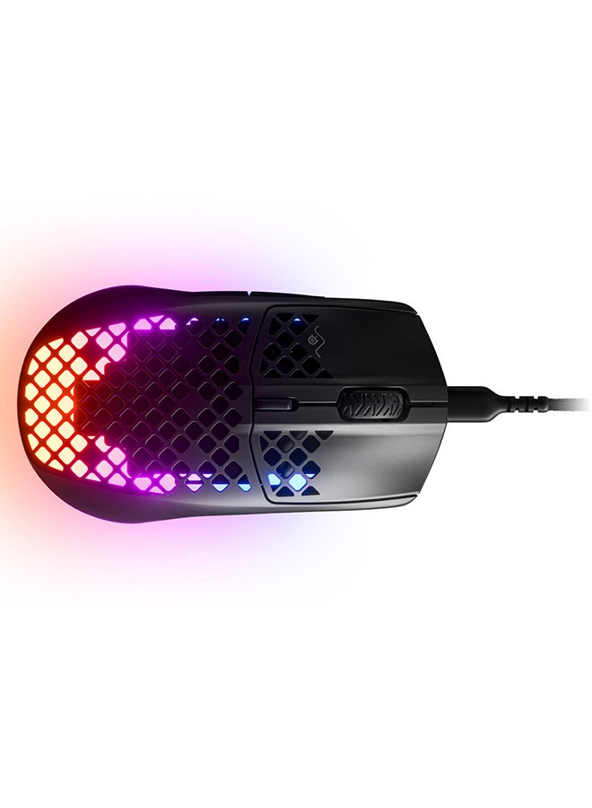steelseries Aerox 3 Wired Ultra Lightweight Gaming Mouse - 8,500 CPI TrueMove Core Optical Sensor, 35G Acceleration, 300 IPS, 1ms Polling Rate, 6 Programmable Buttons, 3 RGB Zones, AquaBarrier Water & Dust Resistance, 59g, Ergonomic Right-Handed Design, Compatible with Windows, Mac, Chromebook, Xbox & Linux | 62611 - Image 2