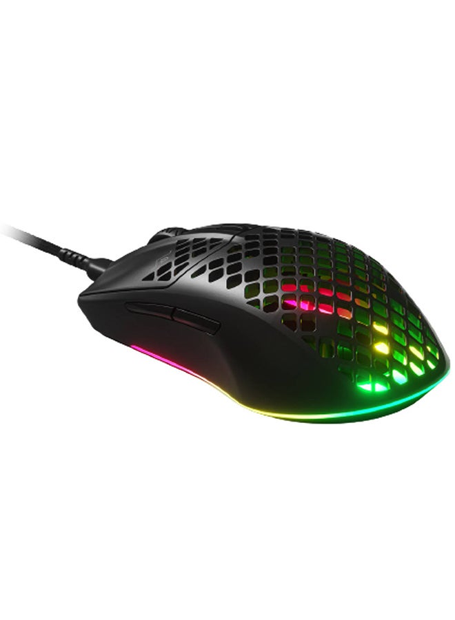 steelseries Aerox 3 Wired Ultra Lightweight Gaming Mouse - 8,500 CPI TrueMove Core Optical Sensor, 35G Acceleration, 300 IPS, 1ms Polling Rate, 6 Programmable Buttons, 3 RGB Zones, AquaBarrier Water & Dust Resistance, 59g, Ergonomic Right-Handed Design, Compatible with Windows, Mac, Chromebook, Xbox & Linux | 62611 - Image 1