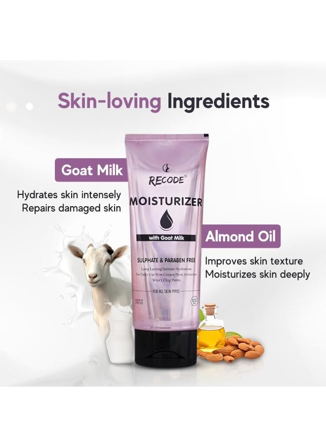 Recode Goat Milk Moisturizer Cream Face Body 100ml Intense Hydration Daily Use Non Greasy Non Irritant All Skin Types  - Image 4
