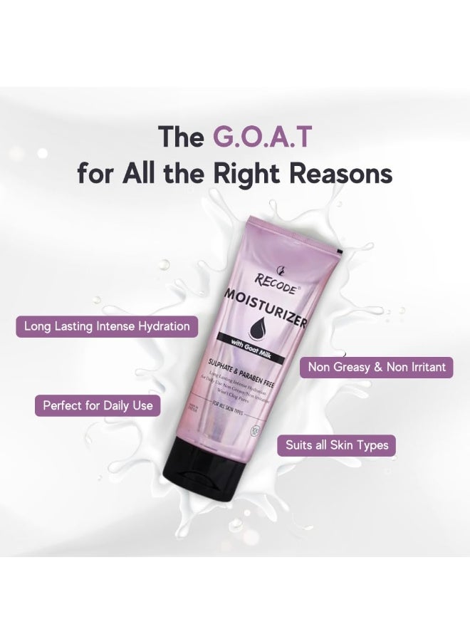 Recode Goat Milk Moisturizer Cream Face Body 100ml Intense Hydration Daily Use Non Greasy Non Irritant All Skin Types  - Image 3