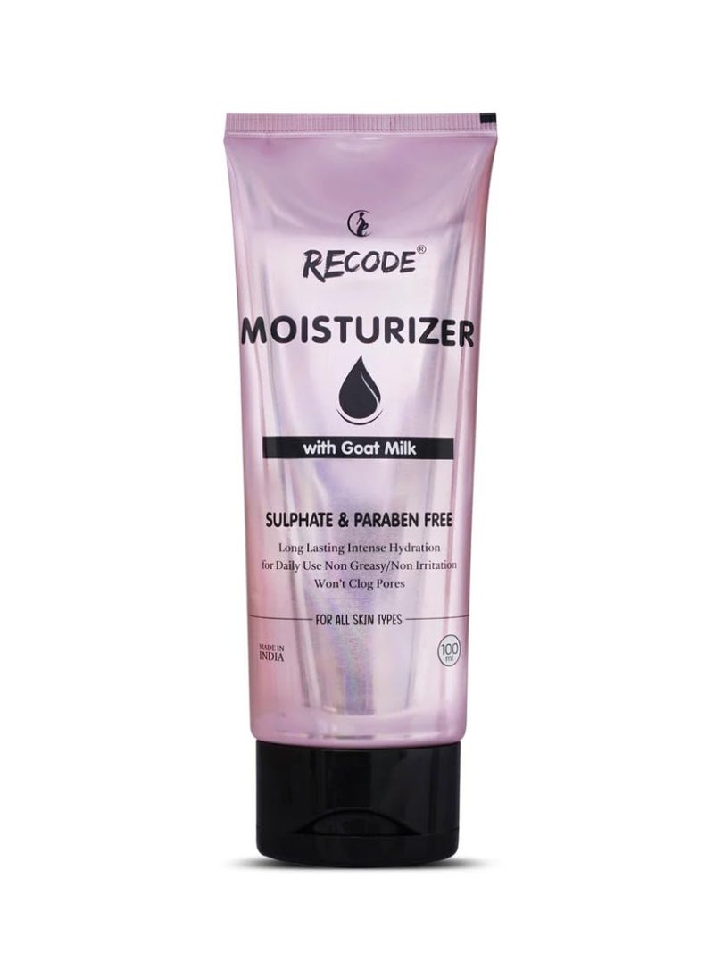 Recode Goat Milk Moisturizer Cream Face Body 100ml Intense Hydration Daily Use Non Greasy Non Irritant All Skin Types  - Image 1