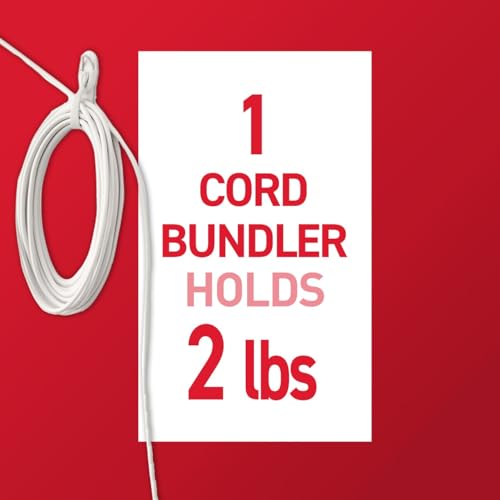 Command Cord Bundlers, Damage-Free Adhesive Cord and Cable Organizers, White, 6 Bundlers (3 Packs of 2) with Command Strips, No Tools Wall Hooks for Home, Office or Outdoor Use, Holds 2 lbs Each - Image 3