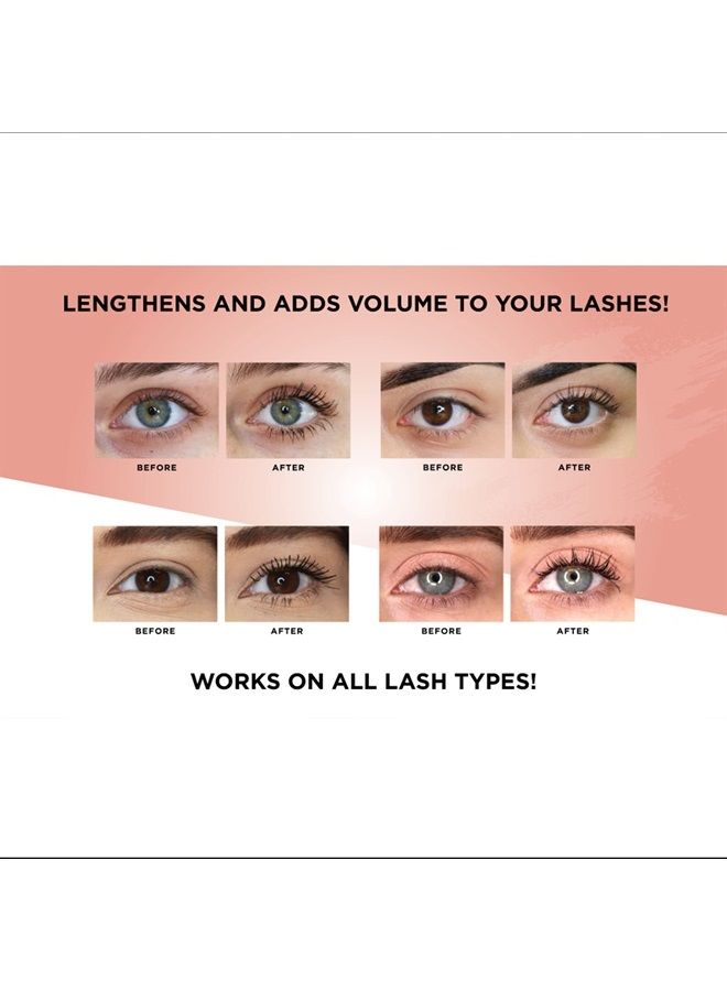 Billion Dollar Brows Forever Lash Mascara, Length & Volume in Seconds, Waterproof Formula, Unique Silicone Wand, Professional Quality, Cruelty Free