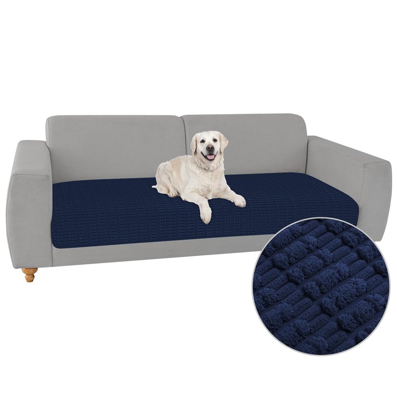 Foxdecor Couch Cover Sofa Covers Washable  Dog Bed Cover Couch Covers for 3 Cushion Couch Sofa Pet Friendly  Dog Couch Cover Furniture Covers for Pets.(Dark Blue 32x70 inch) - Image 1