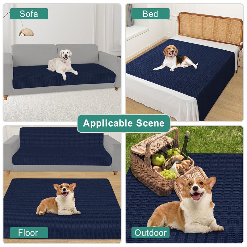 Foxdecor Couch Cover Sofa Covers Washable  Dog Bed Cover Couch Covers for 3 Cushion Couch Sofa Pet Friendly  Dog Couch Cover Furniture Covers for Pets.(Dark Blue 32x70 inch) - Image 4