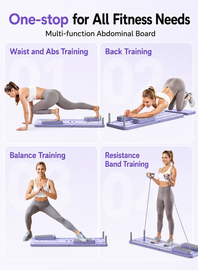 Jourvent Pilates Board 2026- Pilates Reformer Set, 8 in 1 Pilates Boards for Home Workout, Portable and Foldable Pilates Reformers Machine, Multifunctional Pilates Board - Image 3