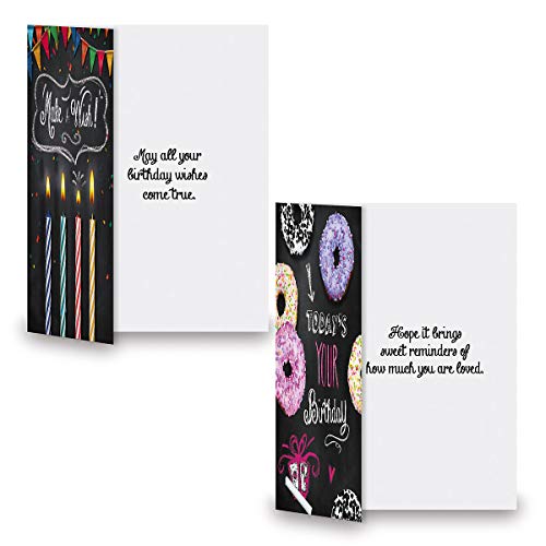Current Bright Blackboard Birthday Greeting Card Value Pack – Set of 18 (9 Designs), Large 5 x 7 inches, Envelopes Included - Image 5