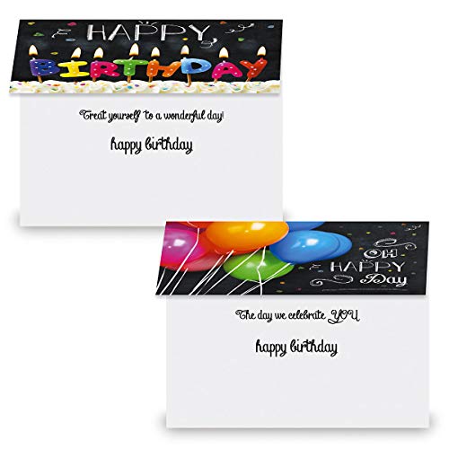 Current Bright Blackboard Birthday Greeting Card Value Pack – Set of 18 (9 Designs), Large 5 x 7 inches, Envelopes Included - Image 4