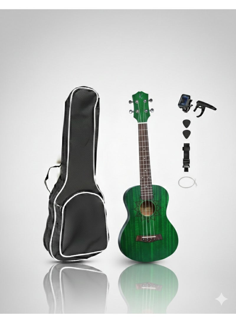 مجموعة أدوات القيثارة الاحترافية للحفلات الموسيقية مقاس 24 بوصة - لون الغابة الخضراء - Image 1