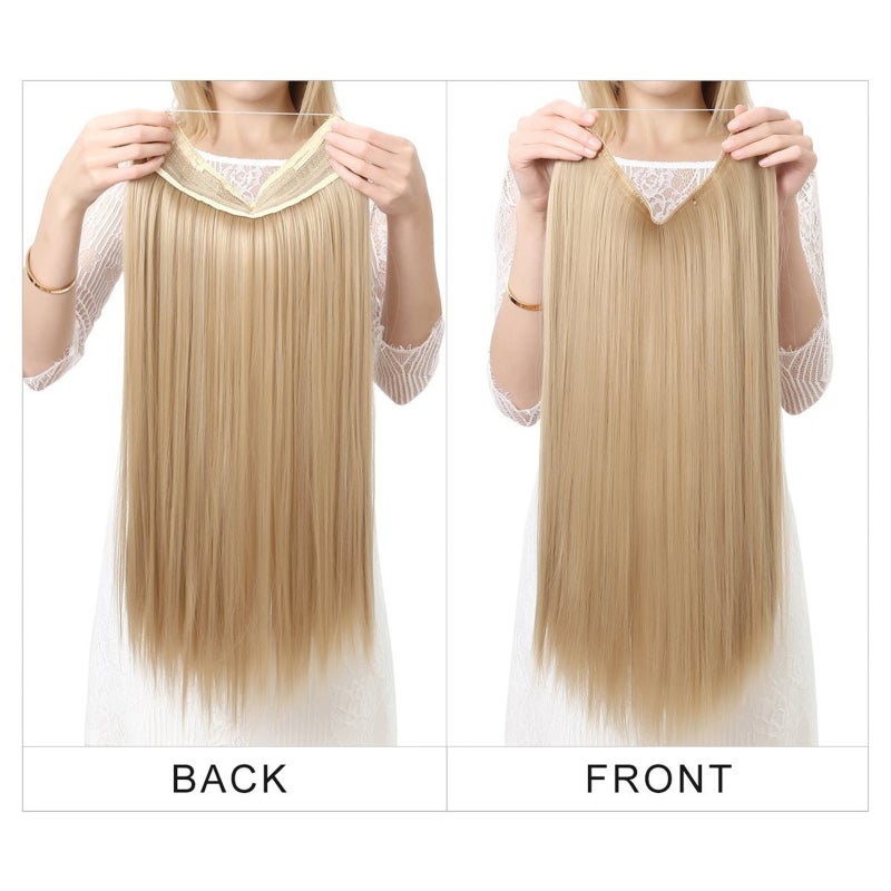 Long Straight Hair Extension 22In Heat-Resisting Synthetic Fiber - Skin-Safe Pretty Feminine Hair Piece for Daily Dress Up Parties Festivals - Image 4