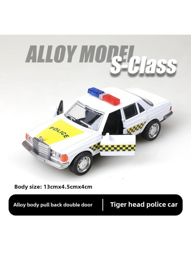 [bag] 1:36 Alloy Car Simulation Car Model Boy Children's Toy Car Gift Ornaments-Color:(bubble Bag) 1:36 Tiger Head White Police Car  - Image 1