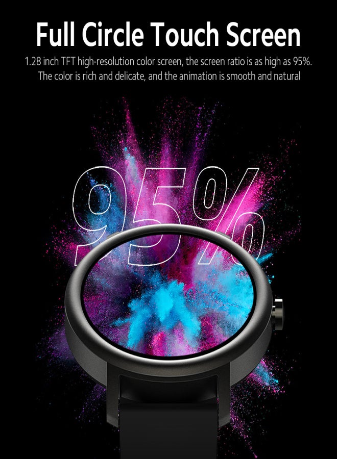 ميبرو ساعة Mibro Air الذكية الرياضية بشاشة لمس TFT مقاس 1.28 بوصة، 12 وضعًا رياضيًا، متتبع معدل ضربات القلب على مدار 24 ساعة، بطارية 200 مللي أمبير، لون أسود - Image 2