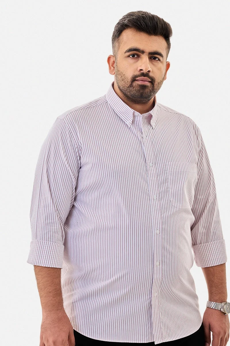 SNITCH Plus Size Stripes Stretch Shirt