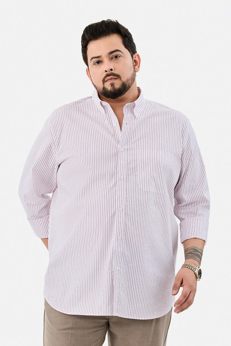 سنيتش قميص مقلم مطاطي بمقاس كبير