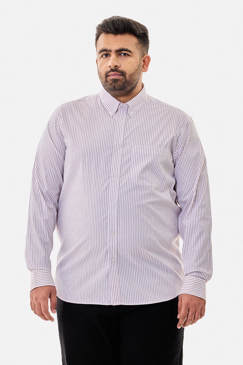 SNITCH Plus Size Stripes Stretch Shirt - Image 4