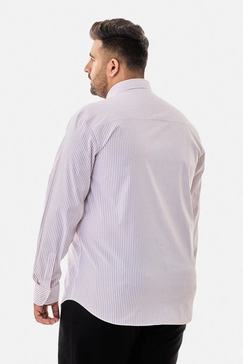 Snitch red Plus Size Stripes Stretch Shirt for Men | Best Price UAE