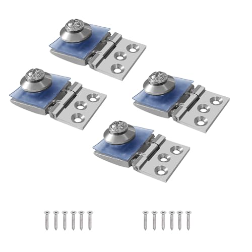 Volo® Brass Heavy Glass Hinges for Cabinet, Showcase, Cupboard Door (S.S. Finish) (Pack of 4) - Image 1
