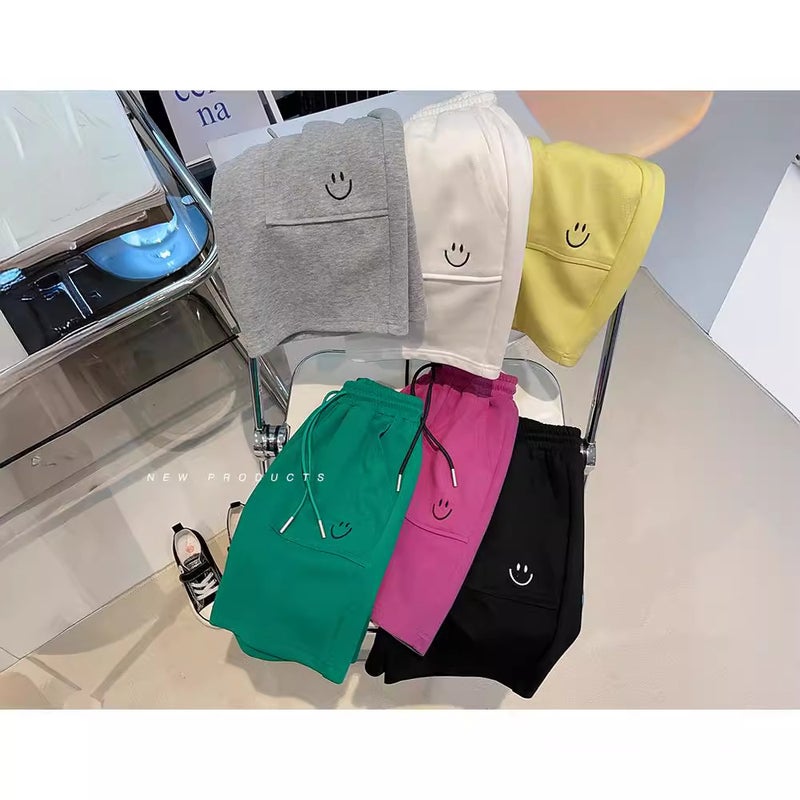 Boys' And Girls' Pants Spring And Children'S Smiley Face Printed All-Match Casual Shorts Handsome Cropped Pants Summer Wear - Image 5