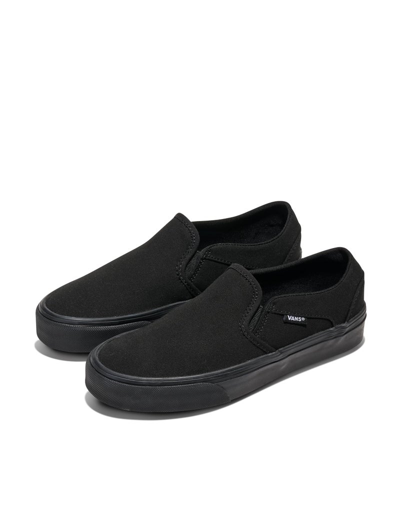 Vans Women's Asher Slip-On Shoe - Casual Sneakers for Walking, Fashion & Work. (Canvas) Black/Black. 8.5 - Image 2