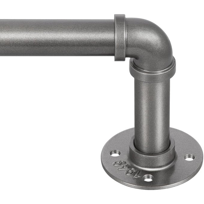 CURTAIN RODS FOR WINDOWS 48 TO 84 1 INCH INDUSTRIAL WRAP AROUND CURTAIN ROD INDOOROUTDOOR ROOM DIVIDER ADJUSTABLE DRAPERY POLE 4886 GREY
