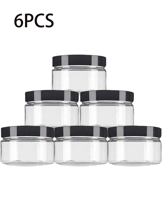 جيوستوس Small Plastic Cosmetic Jars 4 Ounce 6 Pack with Lids for Creams and Beauty Products Durable Storage Containers for Daily Use and Travel - Image 1