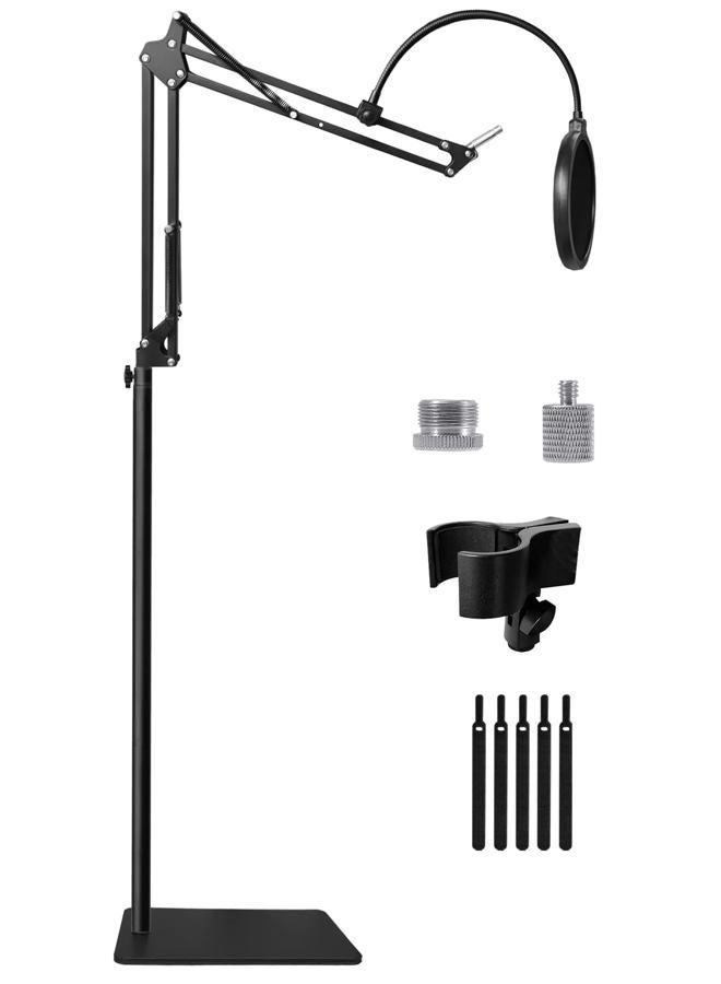 Oimlfus Microphone Stand for Blue Yeti, Nano, HyperX QuadCast, Elgato Wave, Shure SM7B MV7, Fifine AM8 K688 and More Mic with 3/8", 5/8", 1/4" Screw, Pop Filter, Microphone Clip - Image 1