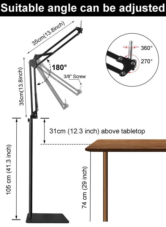 Oimlfus Microphone Stand for Blue Yeti, Nano, HyperX QuadCast, Elgato Wave, Shure SM7B MV7, Fifine AM8 K688 and More Mic with 3/8", 5/8", 1/4" Screw, Pop Filter, Microphone Clip - Image 3