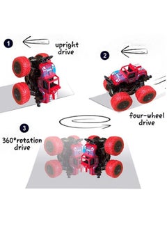 Generic 4 Pack Monster Truck Toys For Boys And Girls, Inertia Car Educational Toy Cars, Friction Powered Push And Go Toy Cars, Christmas Gift Birthday Party Supplies For Toddlers Kids (4 Color)  - Image 4
