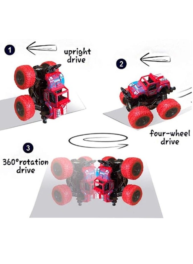 4 Pack Monster Truck Toys For Boys And Girls, Inertia Car Educational Toy Cars, Friction Powered Push And Go Toy Cars, Christmas Gift Birthday Party Supplies For Toddlers Kids (4 Color)  - Image 4