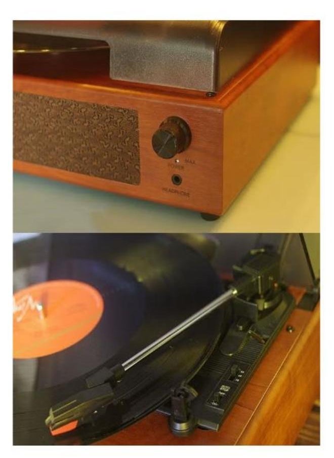 Generic - Portable Phonograph Vinyl Record Player Retro Classic Turntable Phonograph Built In Stereo Speaker Retro Phonograph Multifunctional Portable Bluetooth Jukebox  Red - Image 1